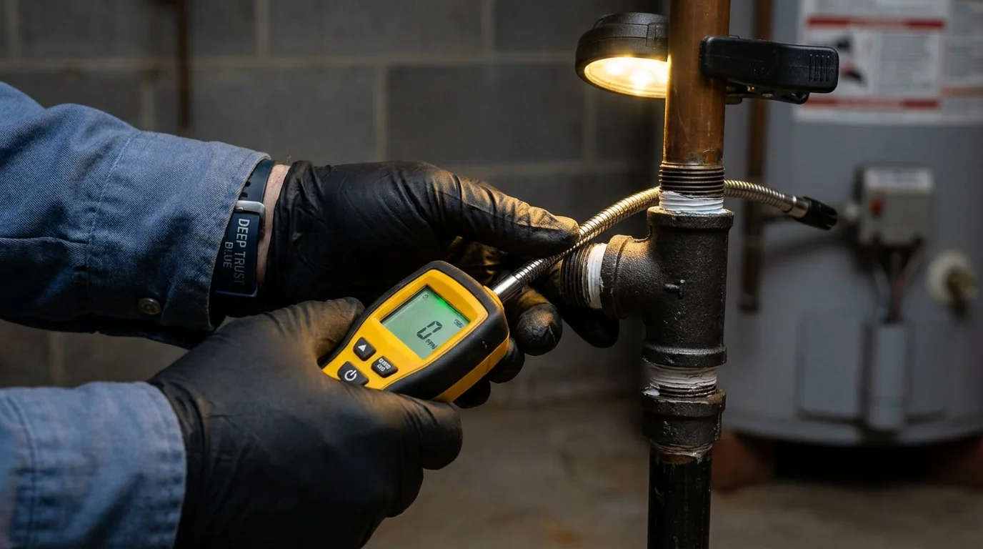 Gas leak detection with electronic sniffer by Johns Plumbing LLC in Canyon Lake