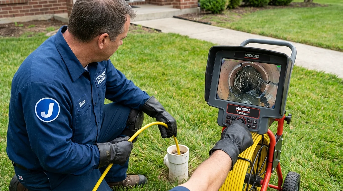 Sewer camera inspection being performed by Johns Plumbing LLC in Canyon Lake