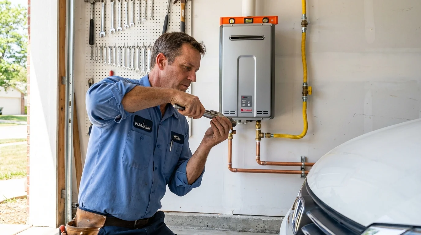 Tankless water heater installation by a Johns Plumbing LLC plumber in Canyon Lake